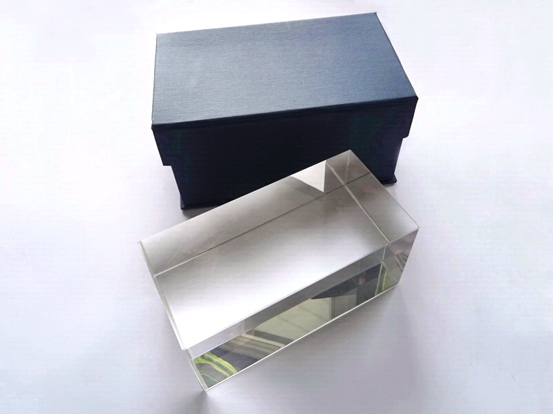 crystal glass cuboid clear 80x80x160 mm
